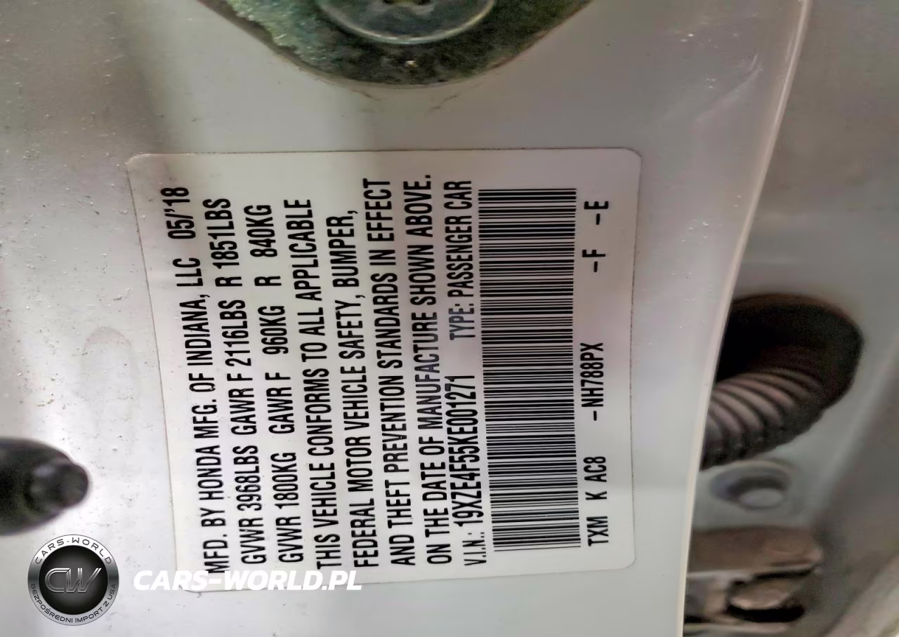 2019 Honda Insight Ex VIN:19XZE4F55KE001271 - 12