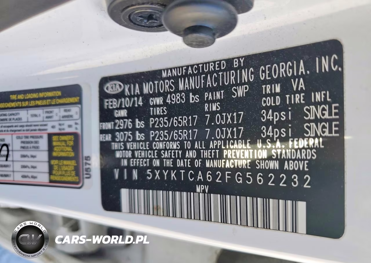 2015 Kia Sorento Lx VIN:5XYKTCA62FG562232 - 13