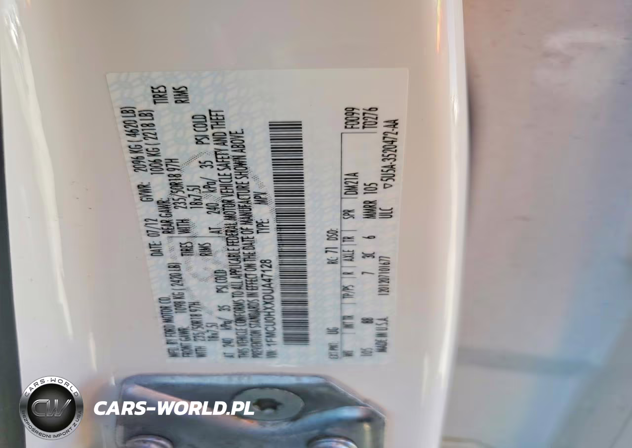 2013 Ford Escape Sel VIN:1FMCU0HXXDUA47128 - 13