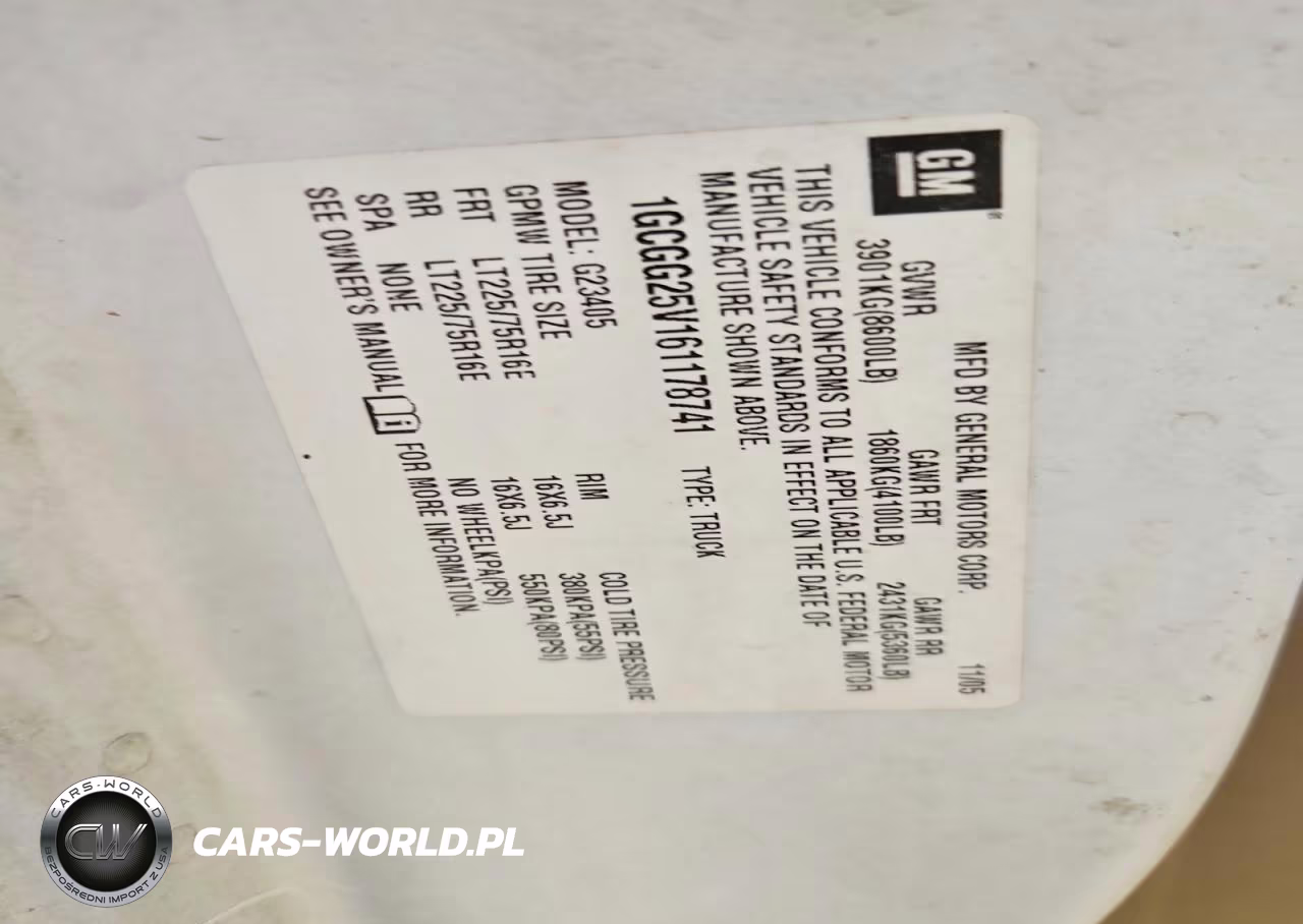 2006 Chevrolet Express G2500 VIN:1GCGG25V161178741 - 13