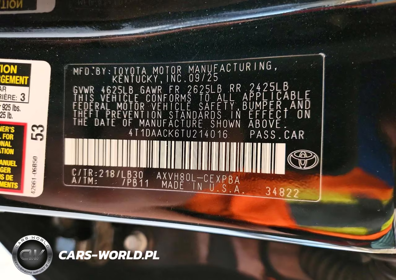 2026 Toyota Camry Xse VIN:4T1DAACK6TU214016 - 13