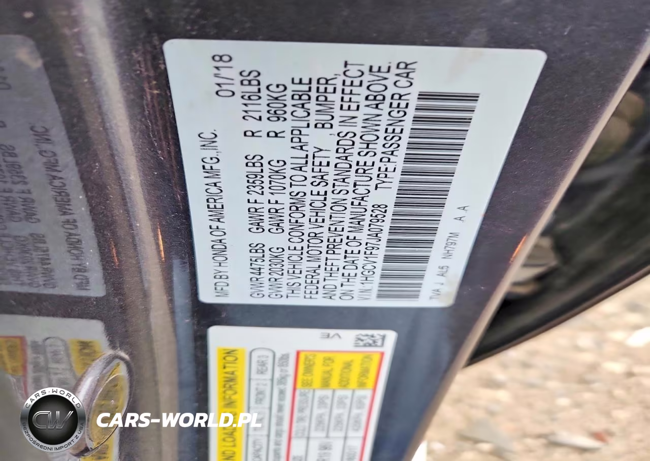 2018 Honda Accord Touring VIN:1HGCV1F97JA079528 - 12