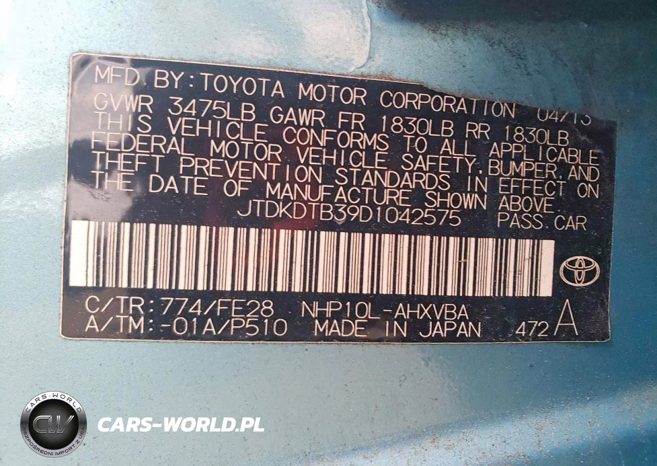 2013 Toyota Prius C One VIN:JTDKDTB39D1042575 - 12