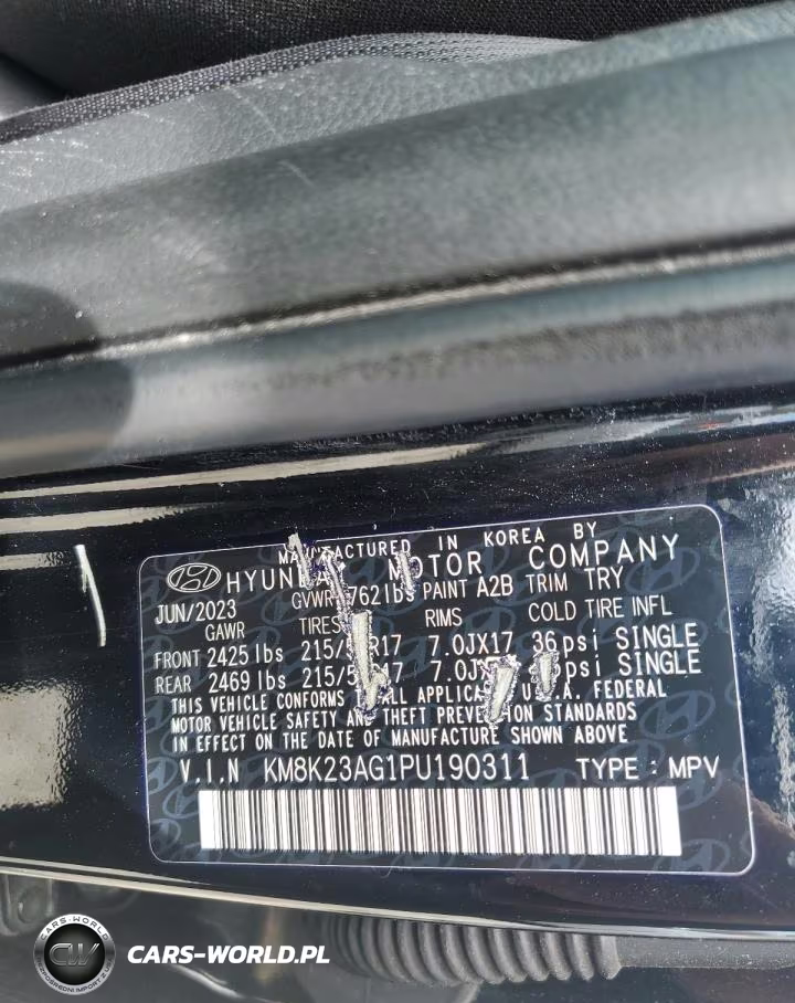 2023 Hyundai Kona Se VIN:KM8K23AG1PU190311 - 14