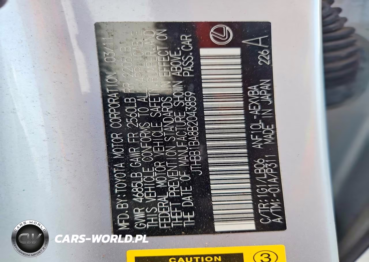2011 Lexus Hs 250H VIN:JTHBB1BA8B2043859 - 12