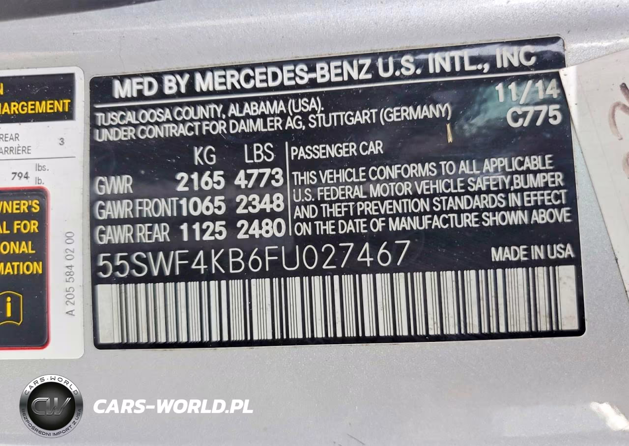 2015 Mercedes-Benz C 300 4Matic VIN:55SWF4KB6FU027467 - 14