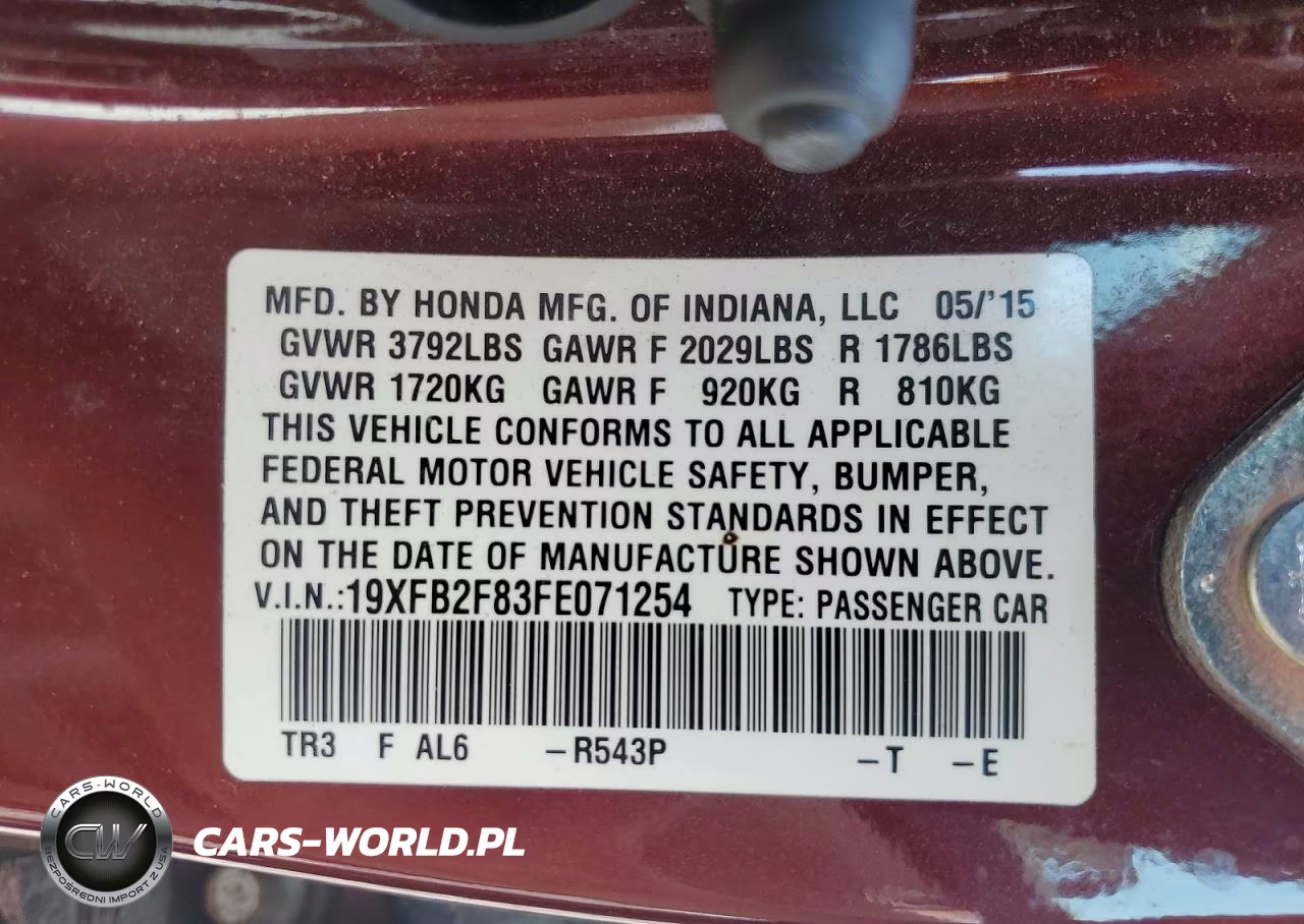 2015 Honda Civic Ex VIN:19XFB2F83FE071254 - 12