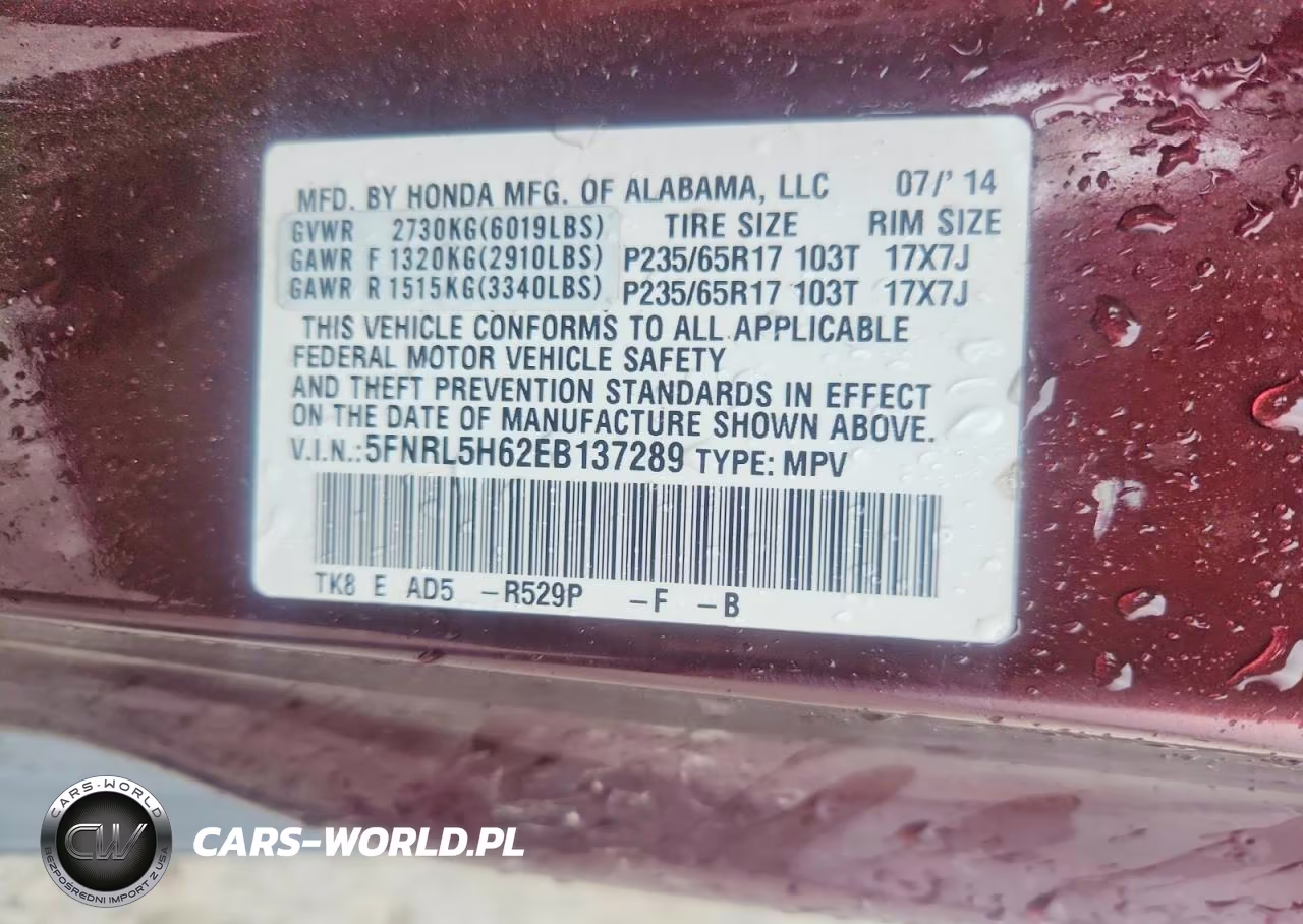 2014 Honda Odyssey Exl VIN:5FNRL5H62EB137289 - 13