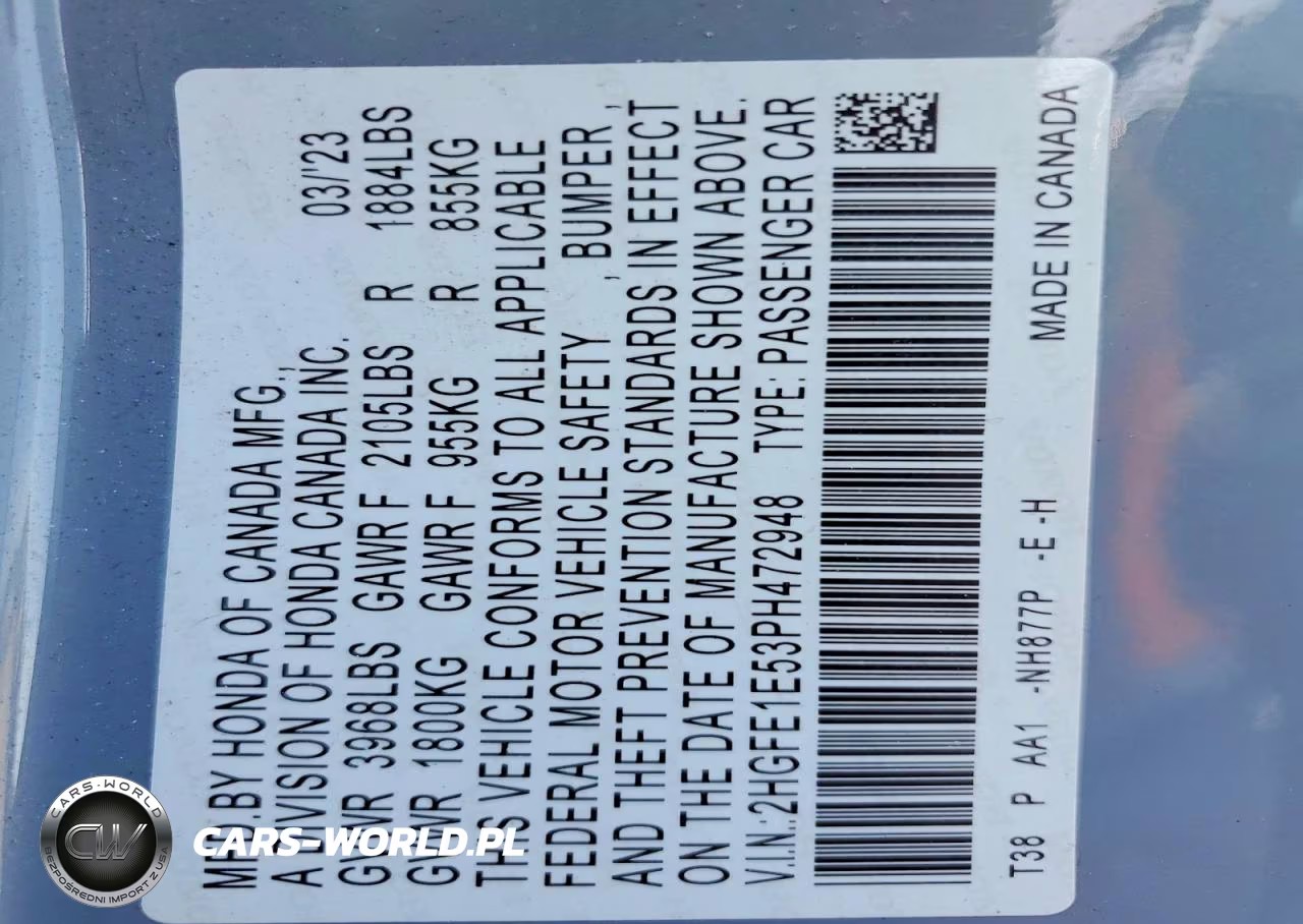 2023 Honda Civic Si VIN:2HGFE1E53PH472948 - 12