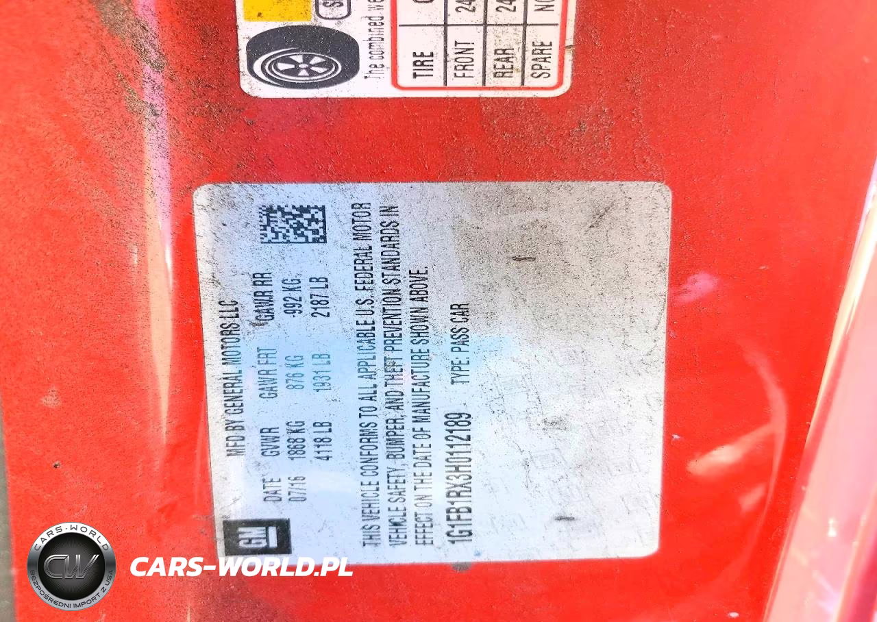 2017 Chevrolet Camaro Lt VIN:1G1FB1RX3H0112189 - 12