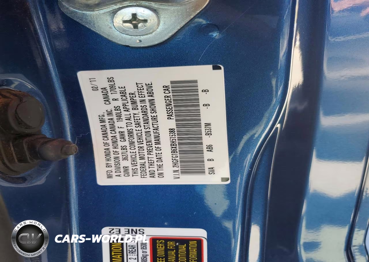 2011 Honda Civic Lx VIN:2HGFG1B6XBH515388 - 12