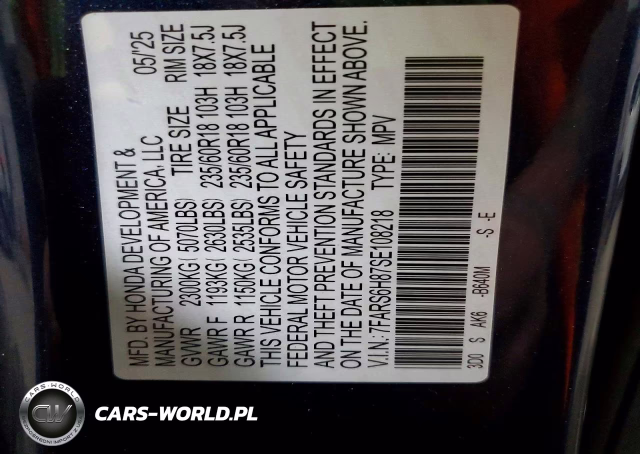 2025 Honda Cr-V Sport-L VIN:7FARS6H87SE108218 - 13