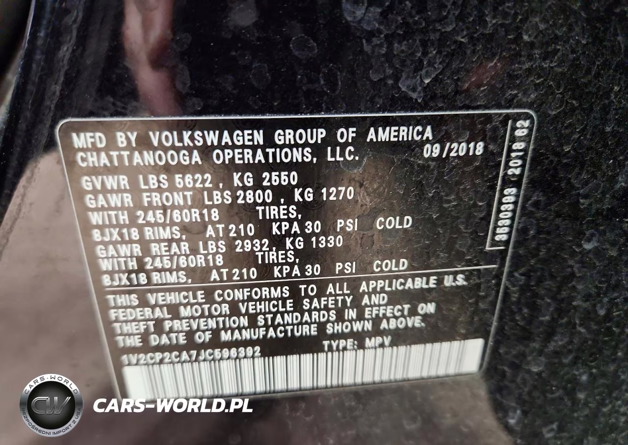 2018 Volkswagen Atlas Se VIN:1V2CP2CA7JC596392 - 14