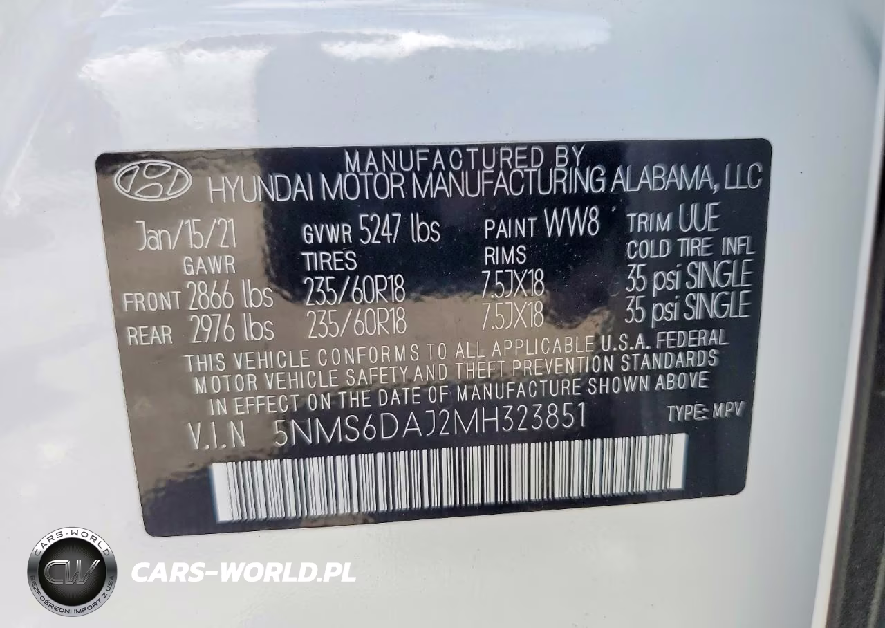 2021 Hyundai Santa Fe Sel VIN:5NMS6DAJ2MH323851 - 14
