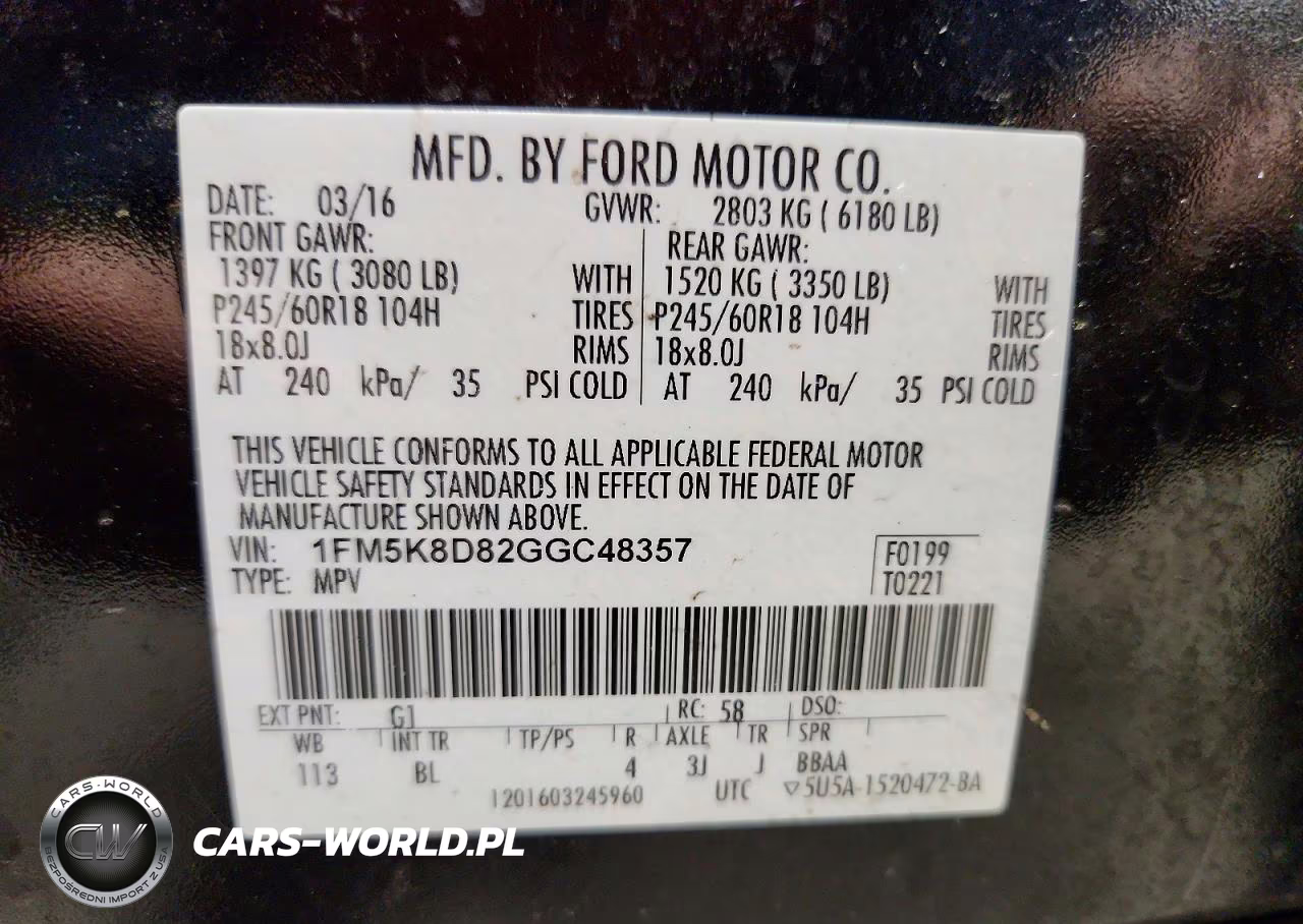 2016 Ford Explorer Xlt VIN:1FM5K8D82GGC48357 - 14