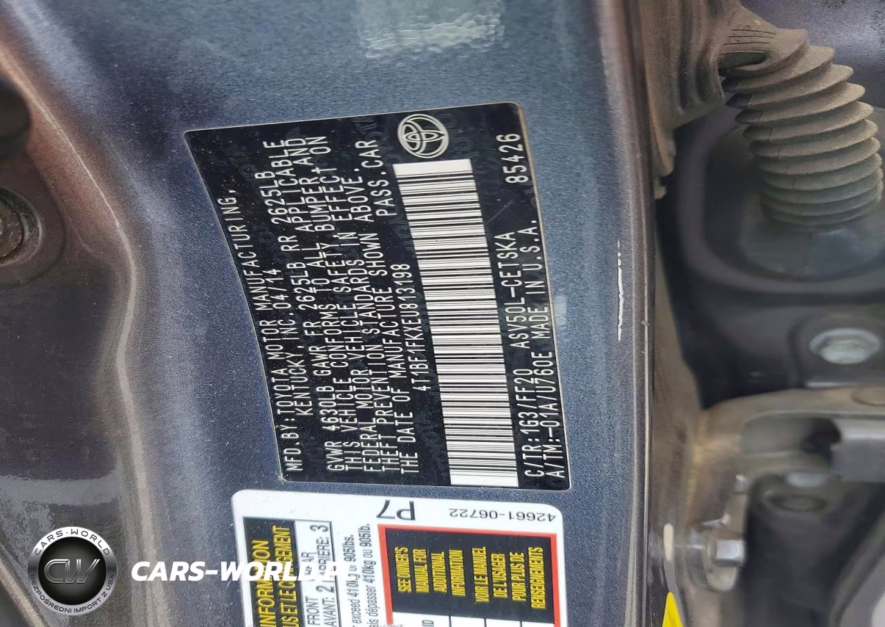 2014 Toyota Camry Se VIN:4T1BF1FKXEU813198 - 12