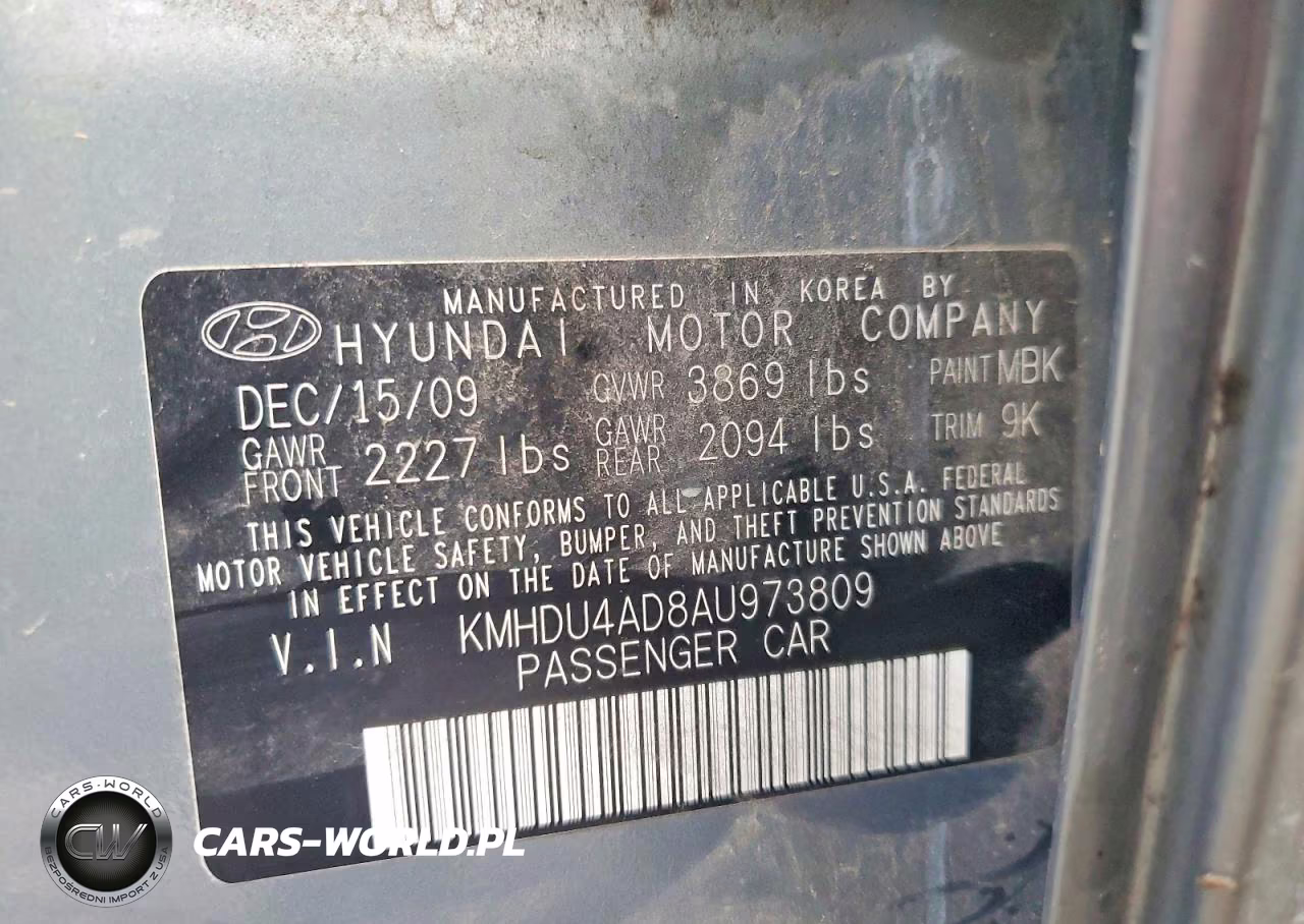 2010 Hyundai Elantra Gls VIN:KMHDU4AD8AU973809 - 12