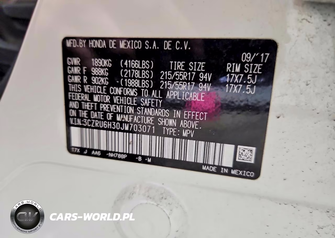 2018 Honda Hr-V Lx VIN:3CZRU6H30JM703071 - 14