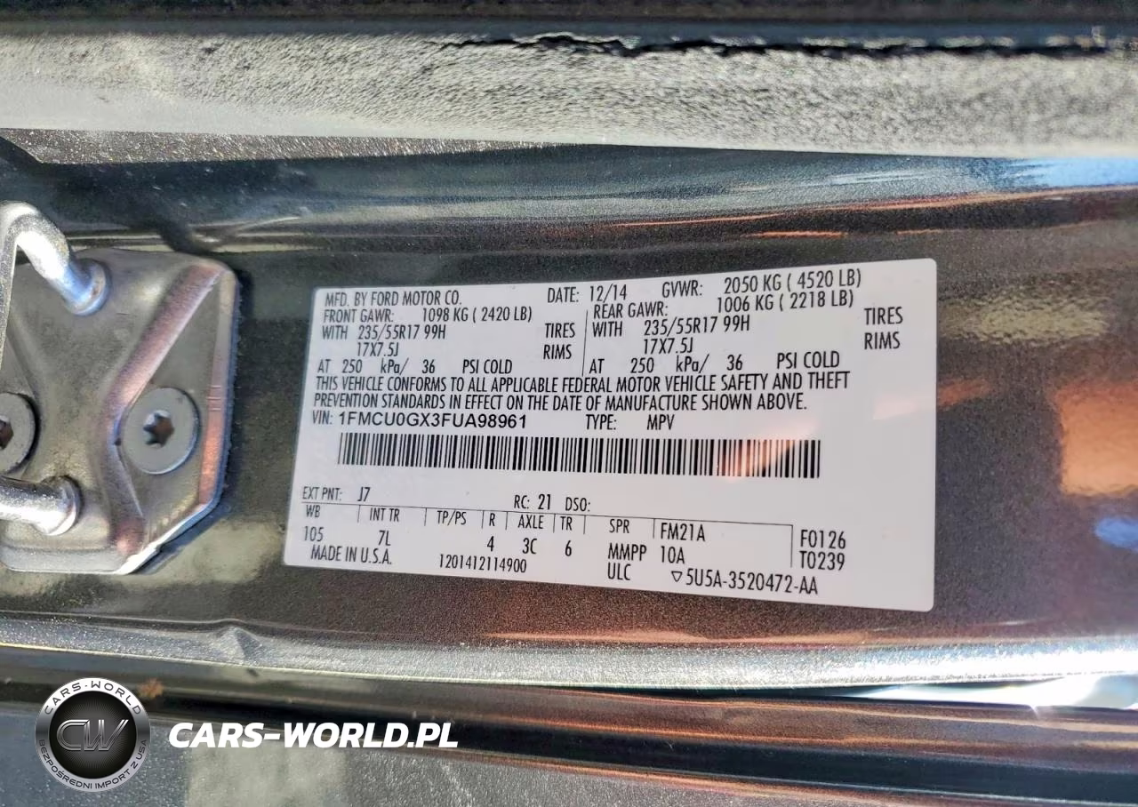 2015 Ford Escape Se VIN:1FMCU0GX3FUA98961 - 13