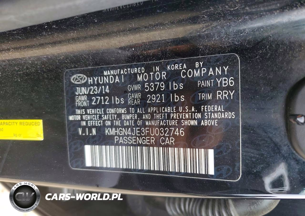HYUNDAI GENESIS VIN:KMHGN4JE3FU032746 - 13