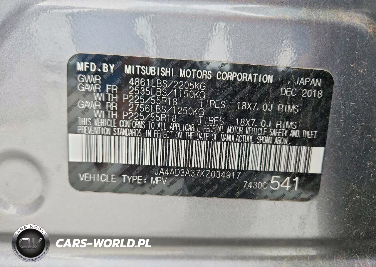 2019 Mitsubishi Outlander Se VIN:JA4AD3A37KZ034917 - 12