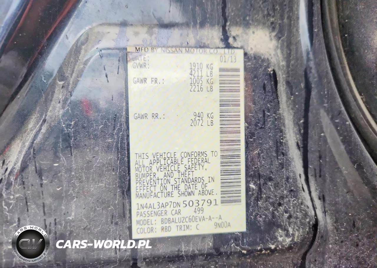 2013 Nissan Altima VIN:1N4AL3AP7DN503791 - 12