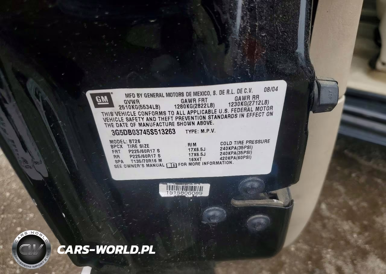2005 Buick Rendezvous VIN:3G5DB03745S513263 - 13