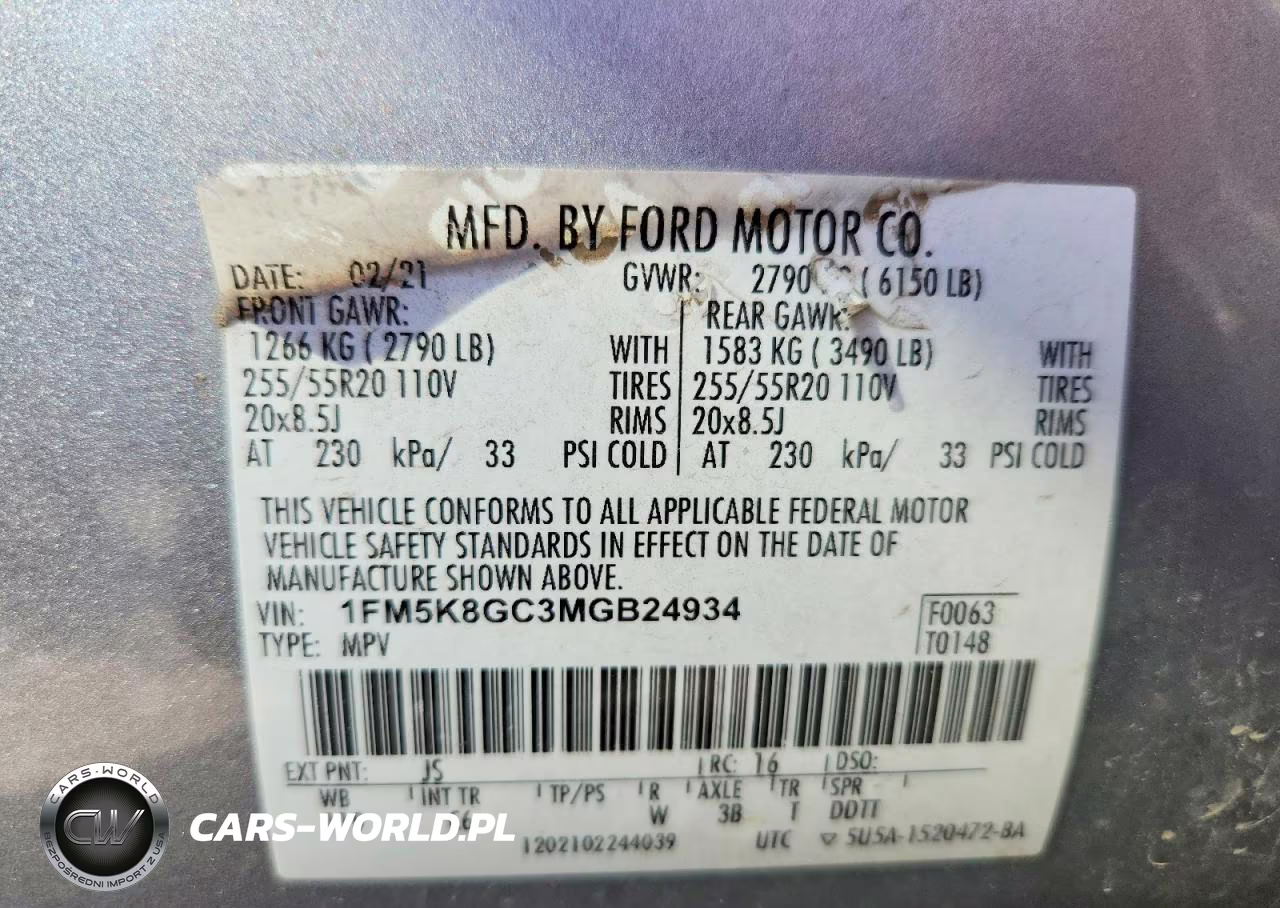 2021 Ford Explorer St VIN:1FM5K8GC3MGB24934 - 14
