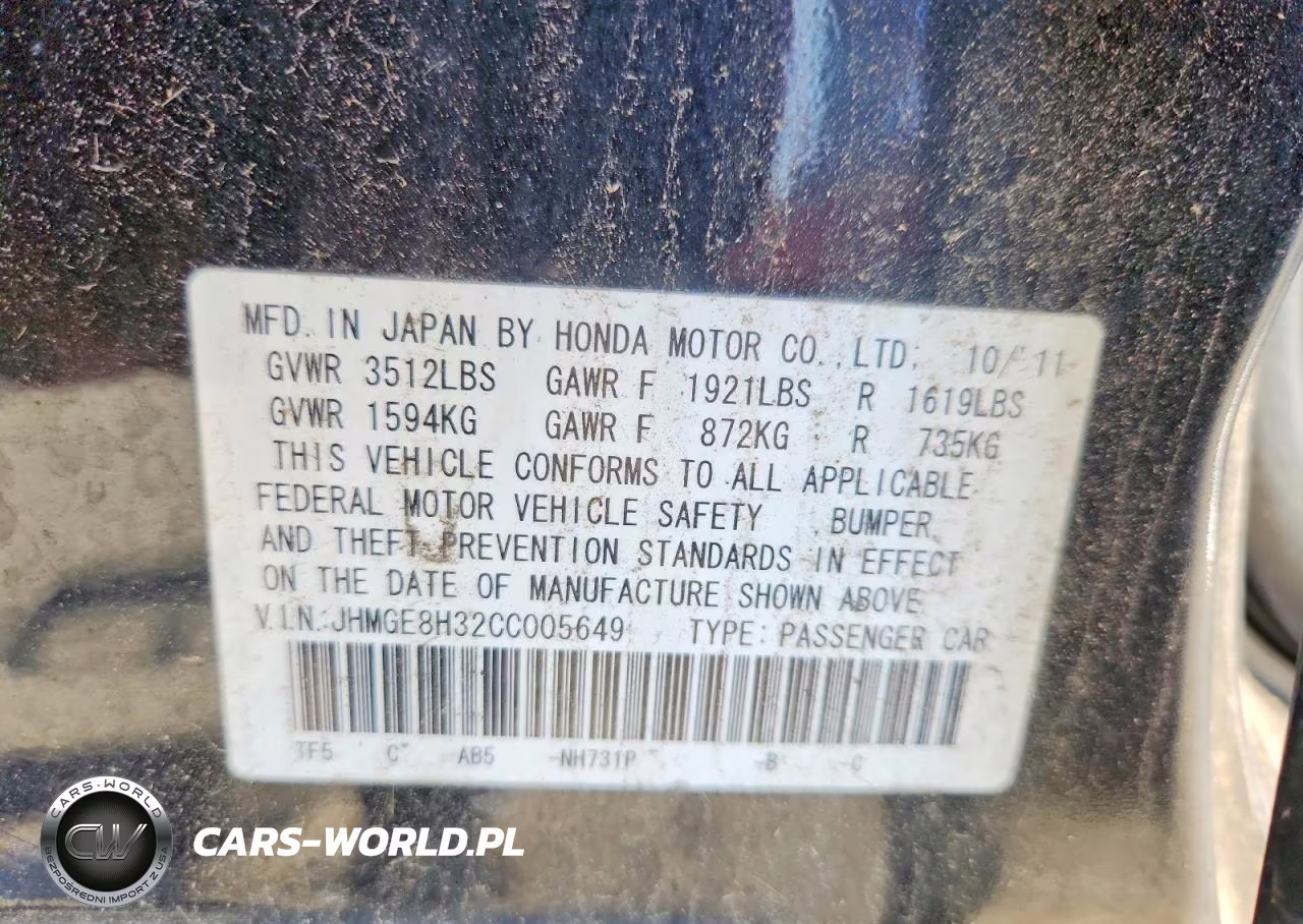 2012 Honda Fit VIN:JHMGE8H32CC005649 - 12