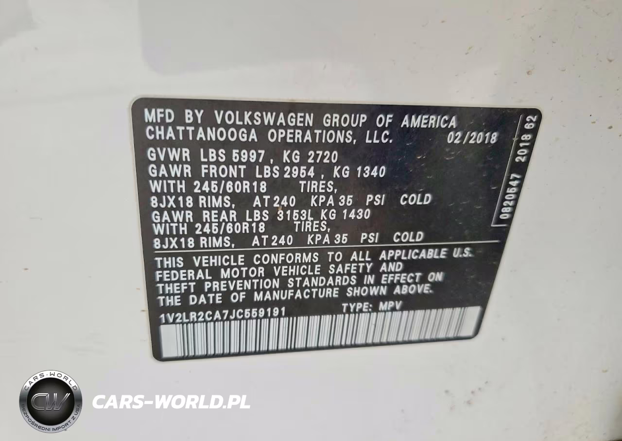 2018 Volkswagen Atlas Se VIN:1V2LR2CA7JC559191 - 13