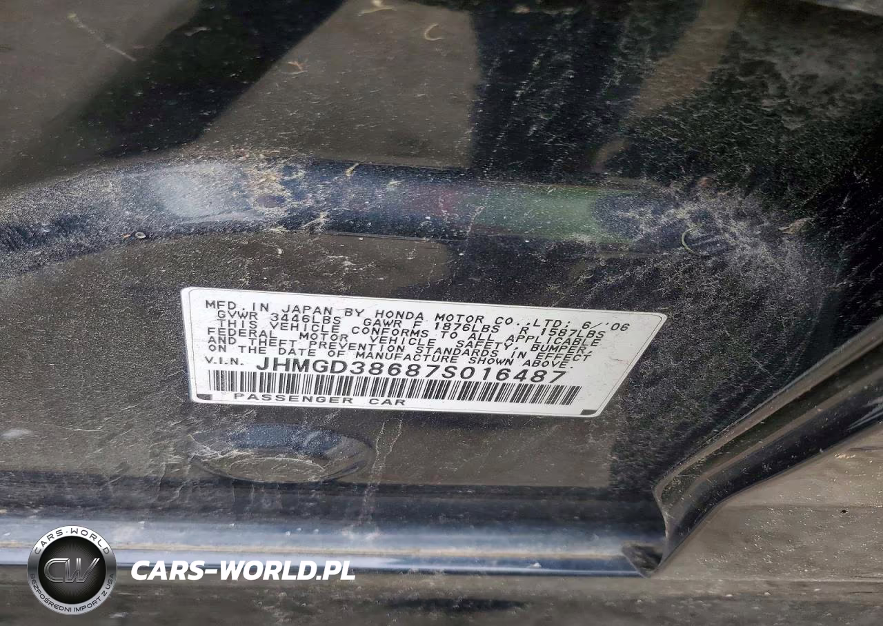 2007 Honda Fit S VIN:JHMGD38687S016487 - 12