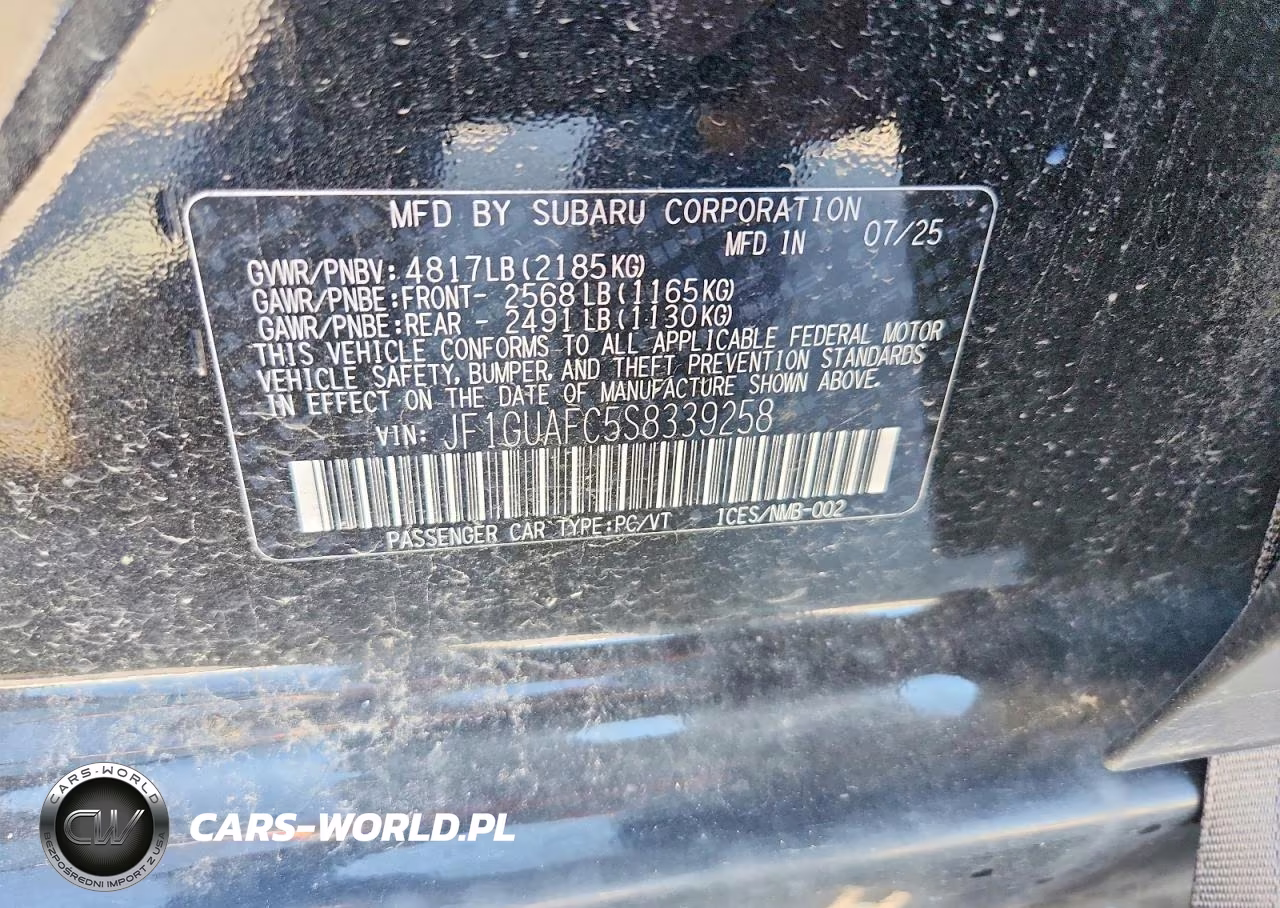 2025 Subaru Impreza Sport VIN:JF1GUAFC5S8339258 - 12
