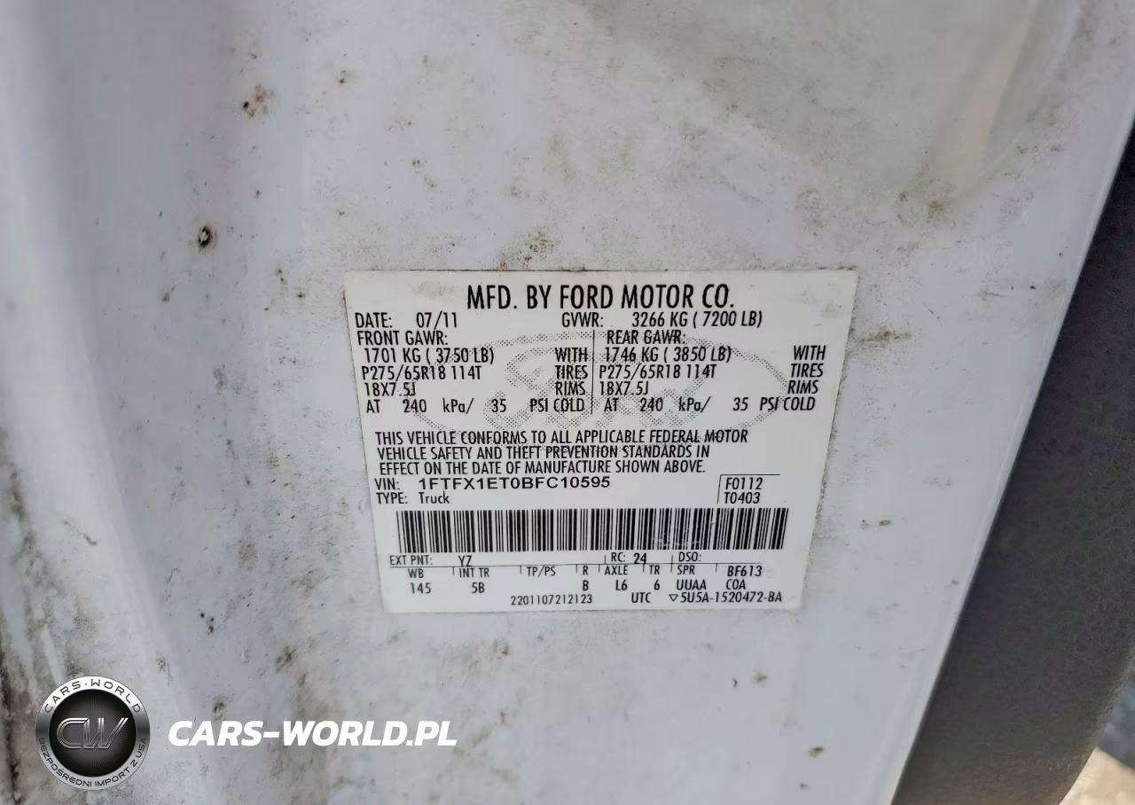 2011 Ford F150 Super Cab VIN:1FTFX1ET0BFC10595 - 12