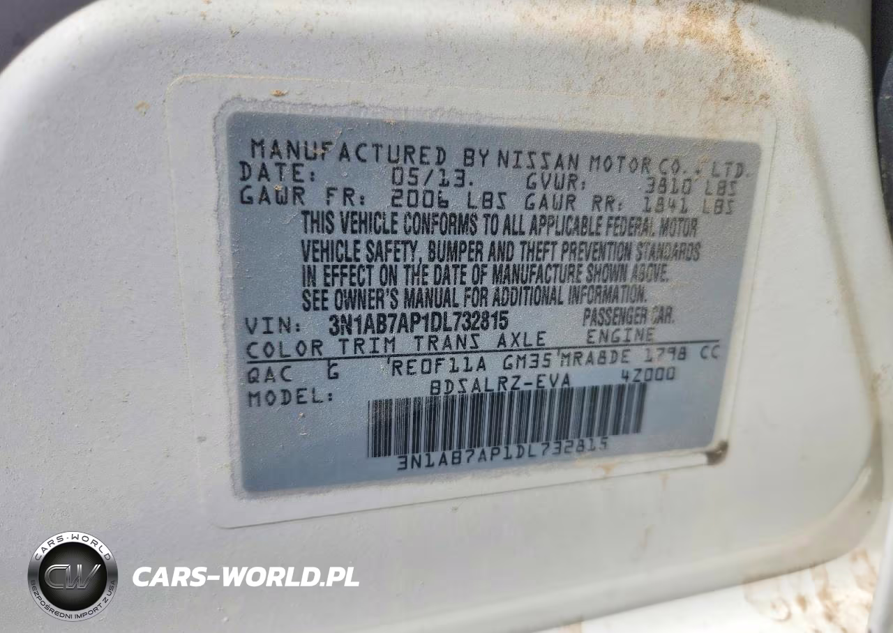 2013 Nissan Sentra S VIN:3N1AB7AP1DL732815 - 13