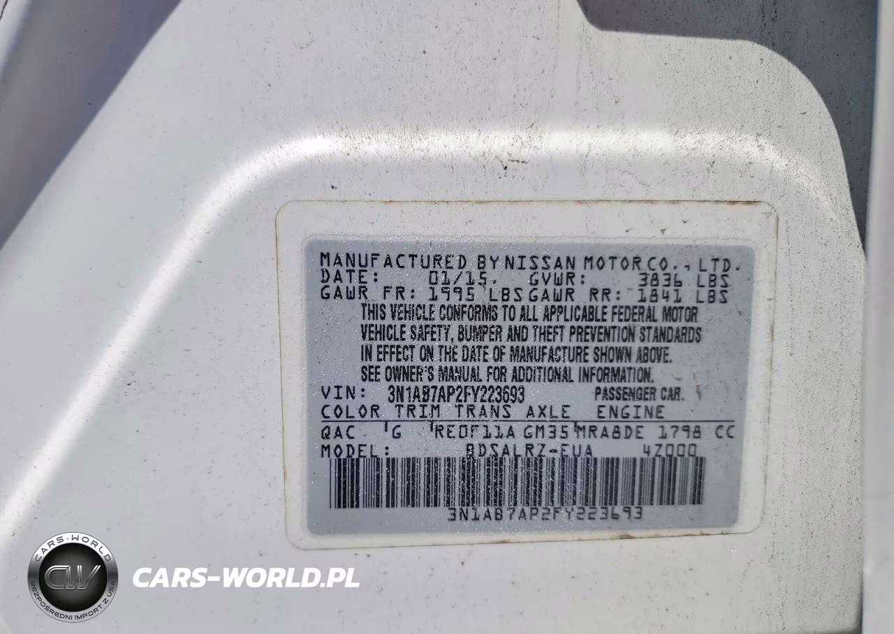 2015 Nissan Sentra Sr VIN:3N1AB7AP2FY223693 - 12