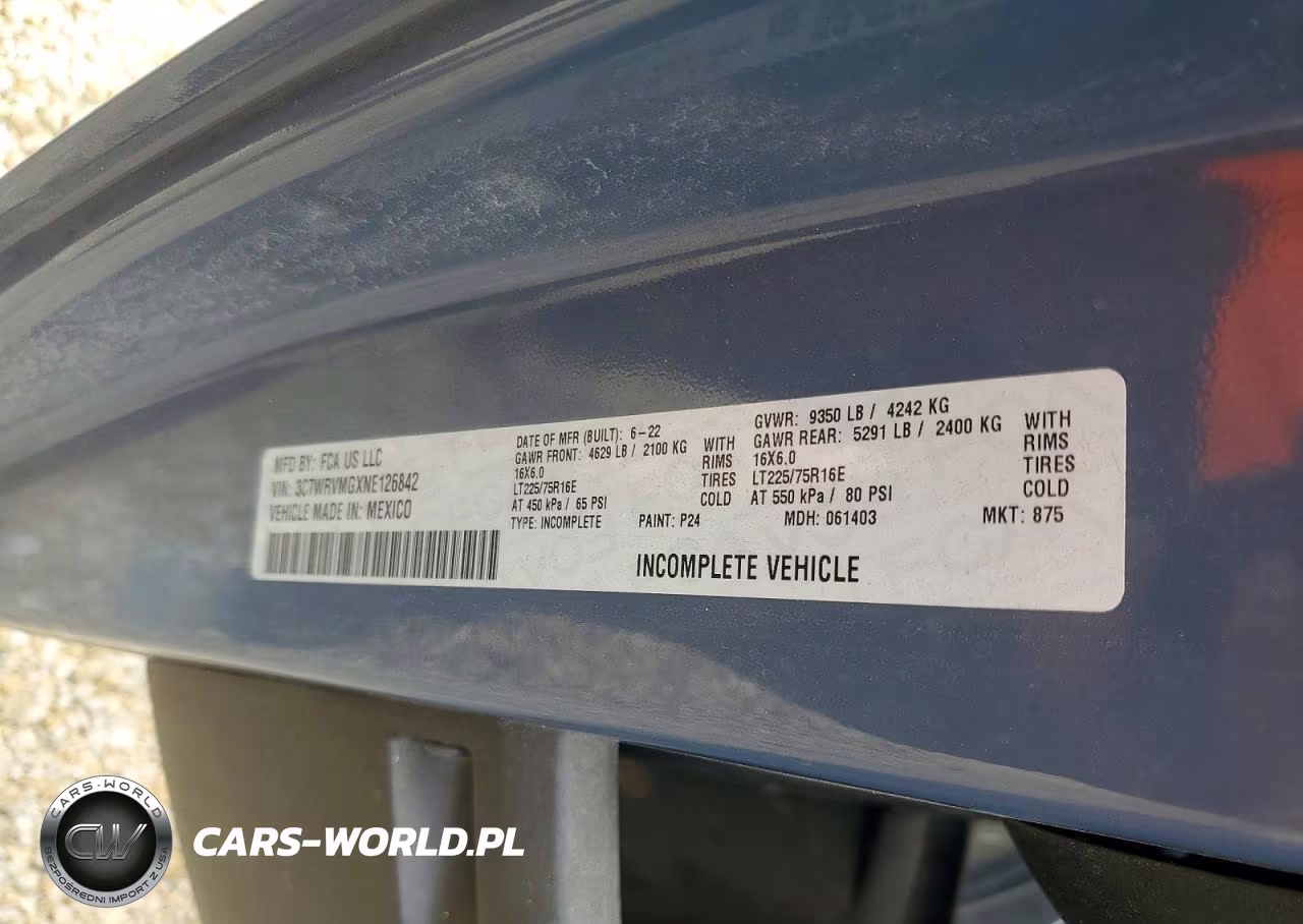 2022 Ram Promaster 3500 Delivery Truck VIN:3C7WRVMGXNE126842 - 13