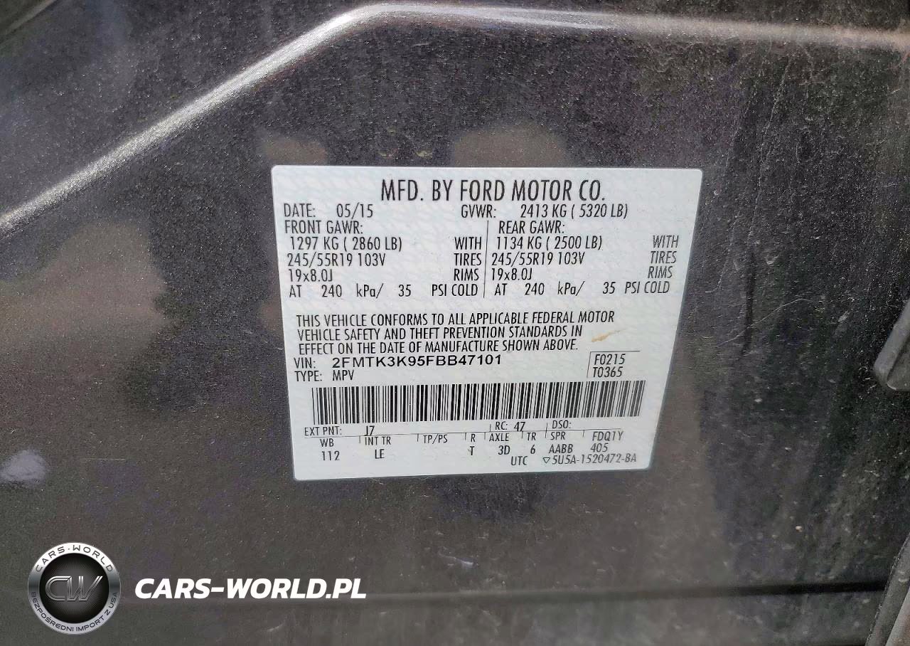 2015 Ford Edge Titanium VIN:2FMTK3K95FBB47101 - 13