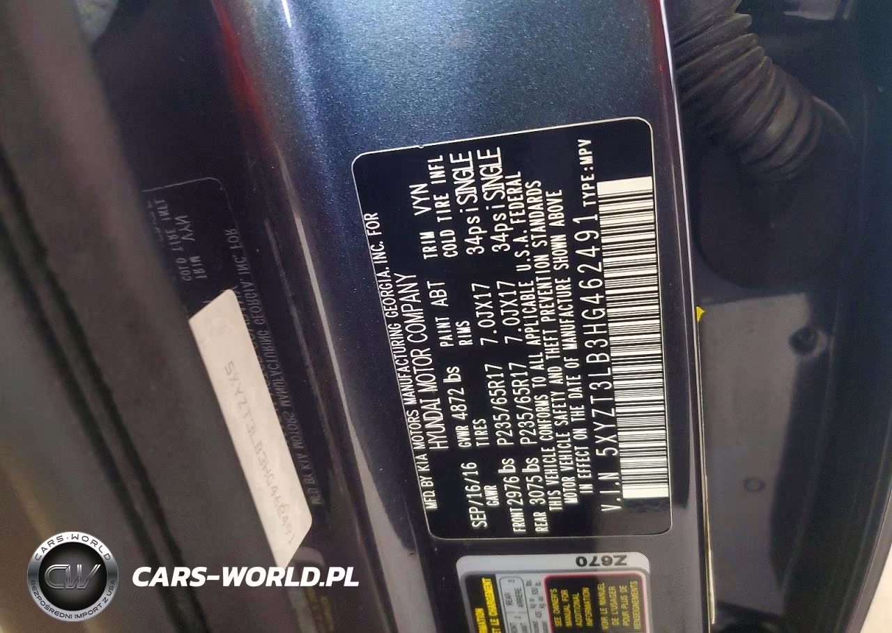 2017 Hyundai Santa Fe Sport 2.4L VIN:5XYZT3LB3HG462491 - 13
