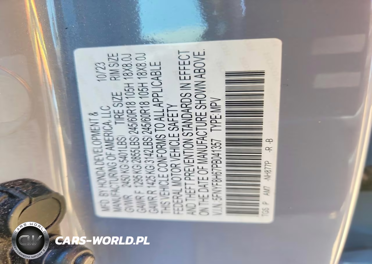 2023 Honda Passport Trail Sport VIN:5FNYF8H67PB041357 - 14