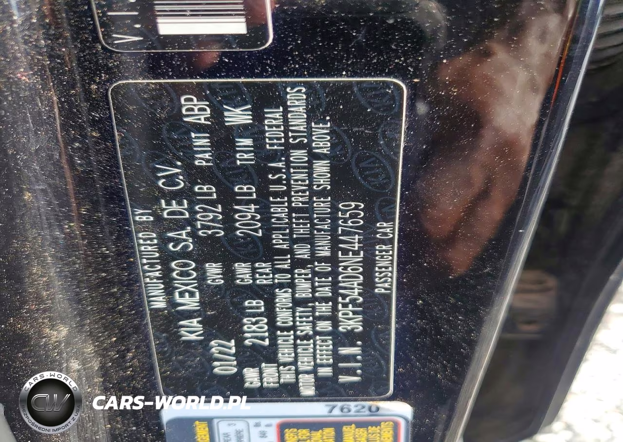 2022 Kia Forte Gt Line VIN:3KPF54AD6NE447659 - 12