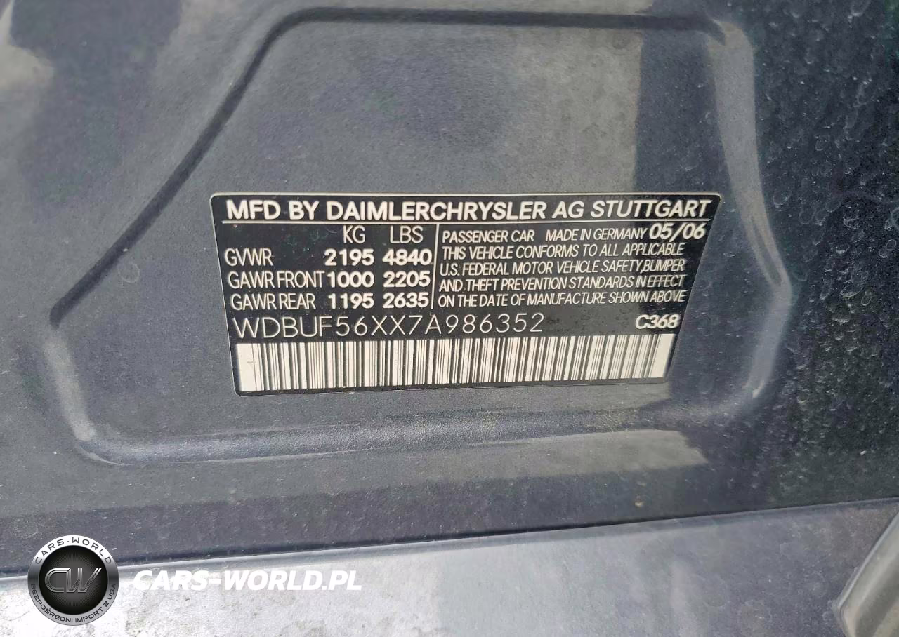 2007 Mercedes-Benz E 350 VIN:WDBUF56XX7A986352 - 12