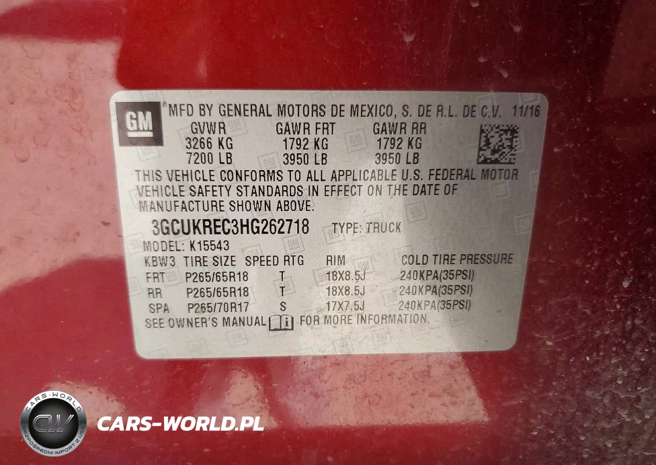 2017 Chevrolet Silverado K1500 Lt VIN:3GCUKREC3HG262718 - 12