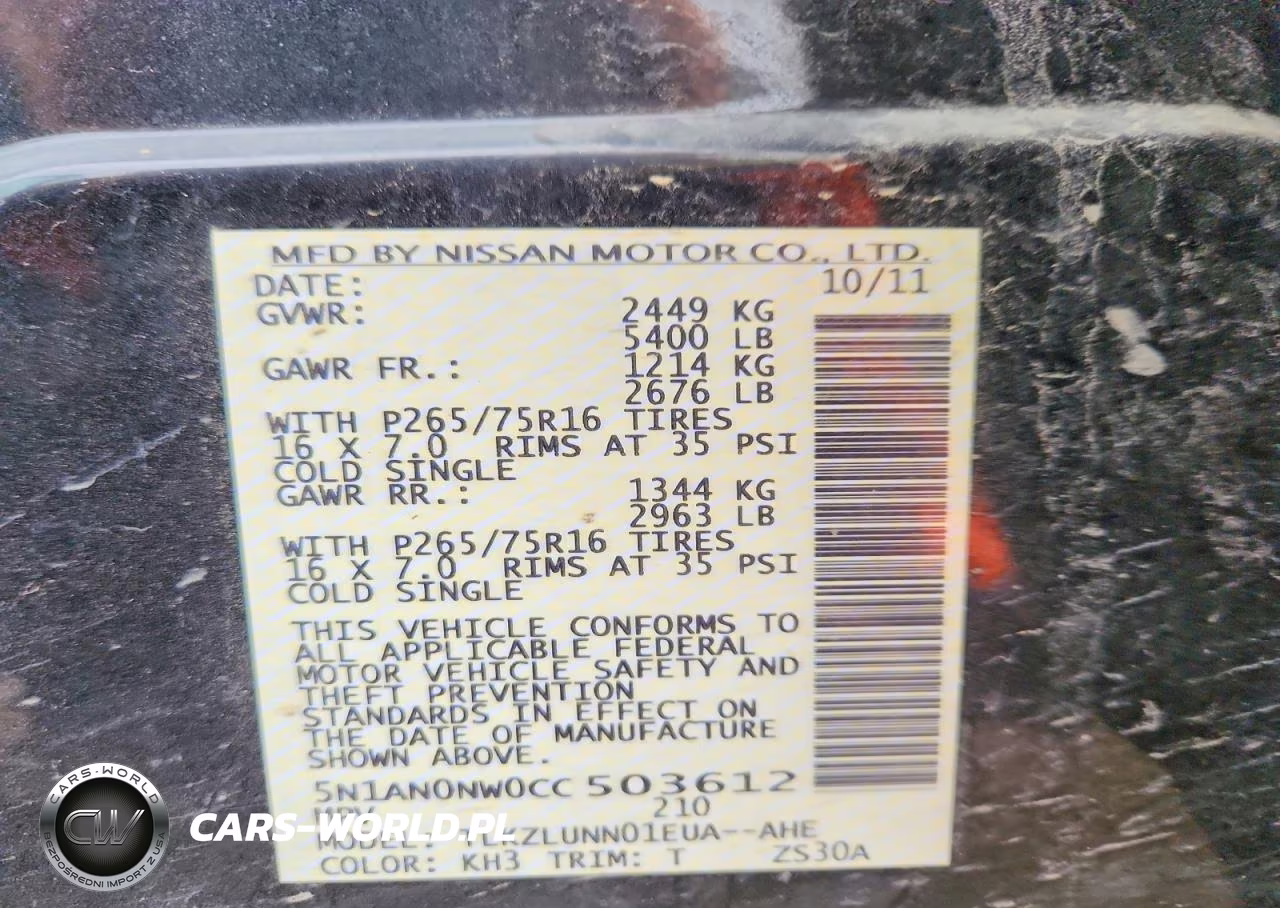 2012 Nissan Xterra X VIN:5N1AN0NW0CC503612 - 14