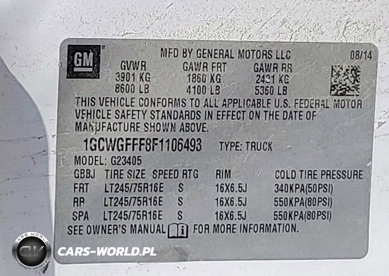 2015 Chevrolet Express 2500 Cargo Delivery Van VIN:1GCWGFFF8F1106493 - 13