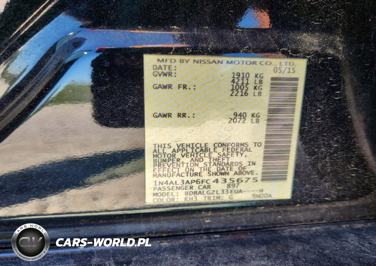 2015 Nissan Altima 2.5 S VIN:1N4AL3AP6FC435675 - 12