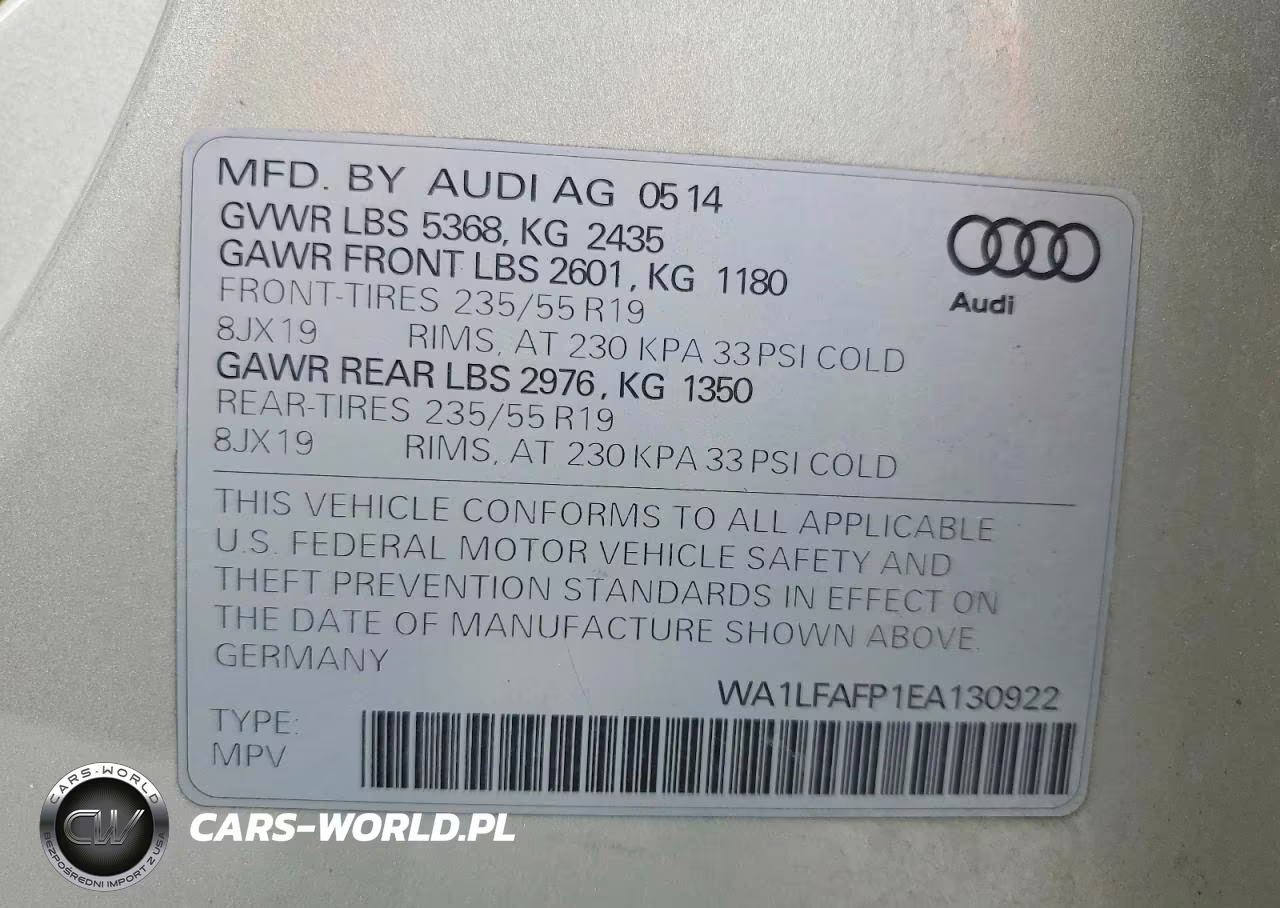 2014 Audi Q5 Premium Plus VIN:WA1LFAFP1EA130922 - 13