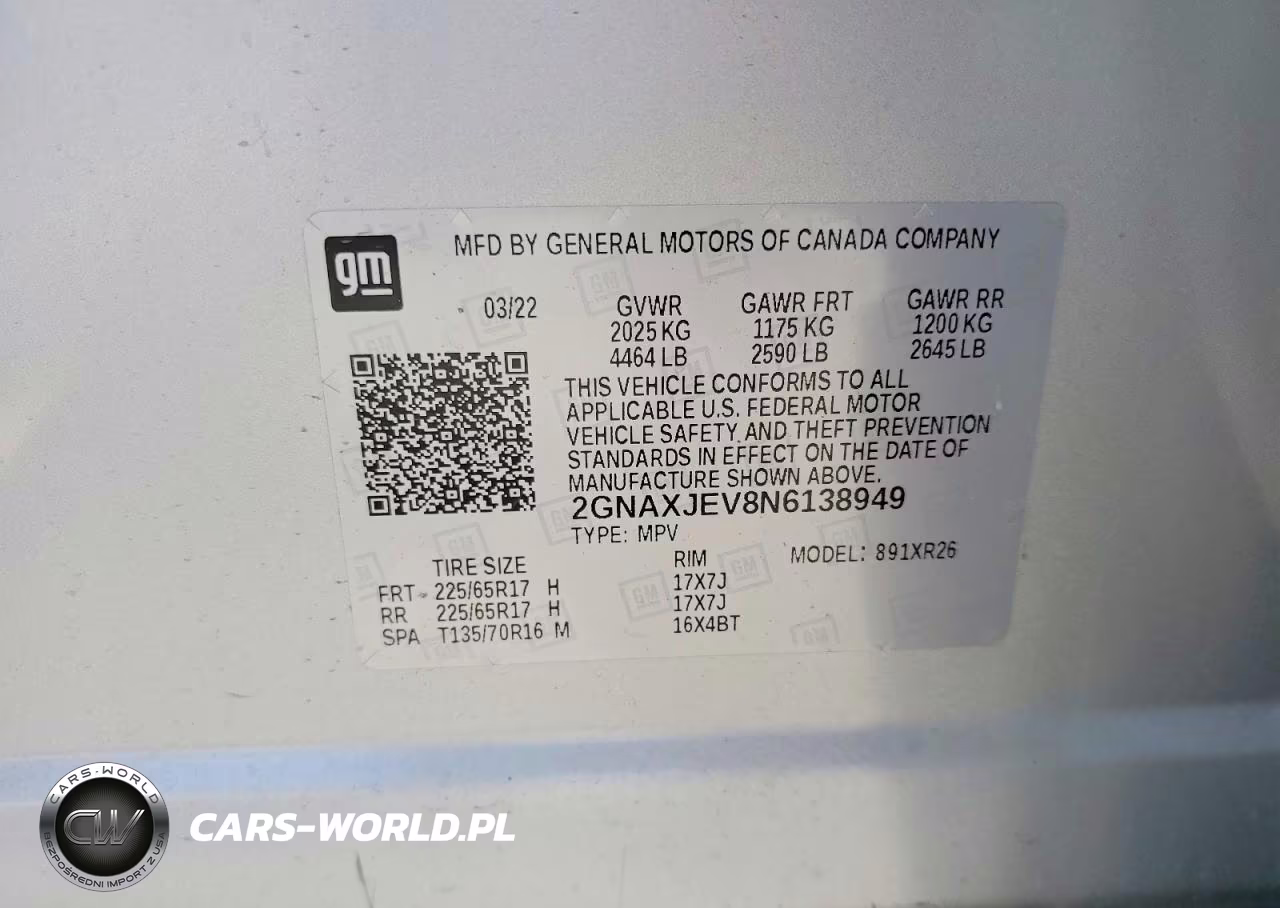 2022 Chevrolet Equinox Lt VIN:2GNAXJEV8N6138949 - 13