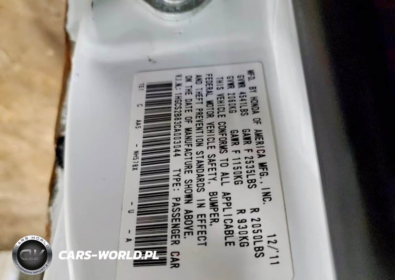 2012 Honda Accord Exl VIN:1HGCS2B83CA003044 - 12