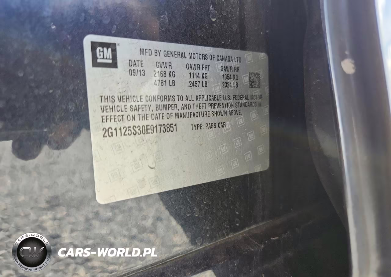2014 Chevrolet Impala Lt VIN:2G1125S30E9173851 - 12