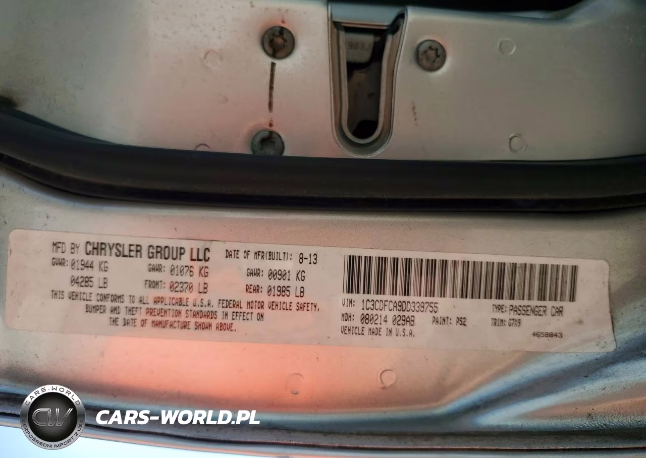 2013 Dodge Dart Limited VIN:1C3CDFCA9DD339755 - 12